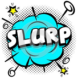 slurp Comic bright template with speech bubbles on colorful frames photo