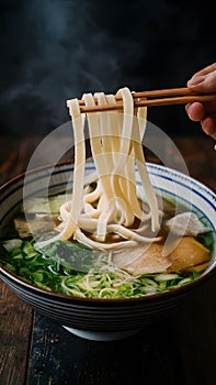 Slurp worthy udon noodles, a taste of Japans culinary tradition photo