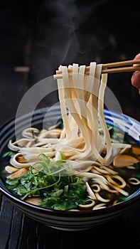 Slurp worthy udon noodles, a taste of Japans culinary tradition photo