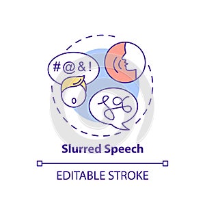 Slurred speech concept icon