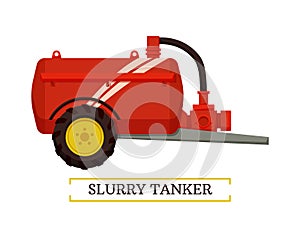 Slurry Tanker Machinery Icon Vector Illustration photo
