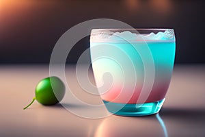 Slushie cocktail on a summer light table in a restaurant. Generative AI