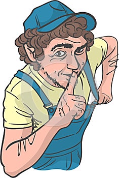 Sly Repairman Silence Gesture photo