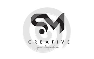 SM Letter Logo Design with Creative Modern Trendy Typography.