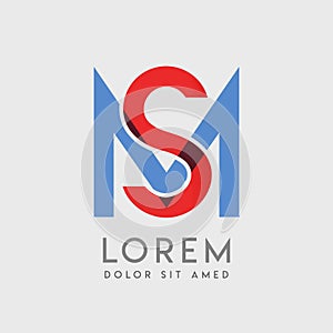 SM logo letters with blue and red gradation