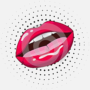 smail lips pop art retro