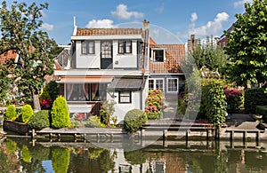 Smal wooden house and garden in Edam