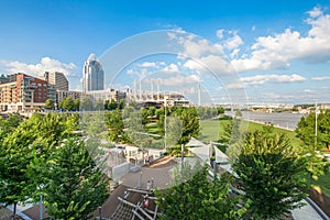 Smale Riverfront Park in Cincinnati, Ohio next to the John A Roe