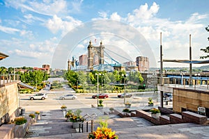 Smale Riverfront Park in Cincinnati, Ohio next to the John A Roe