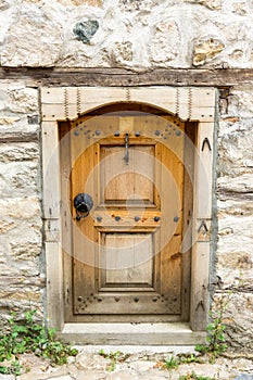 Smale wooden elements of the house-museum in Koprivshtitsa, Bulgaria