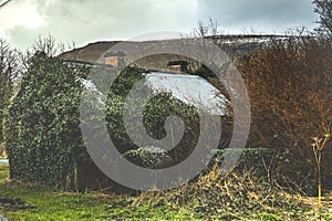 Small abandoned cottage at the foot Benwisken in County Sligo