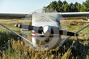 Small aircraft on an airfield