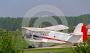 Small aircraft on private airport