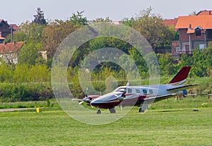 Small aircraft on private airport