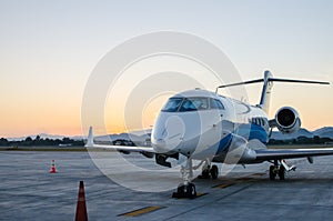 Small Airplane or Aeroplane Parked at Airport.