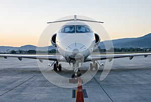 Small Airplane or Aeroplane Parked at Airport.