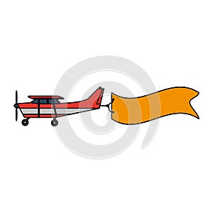 Small airplane with banner