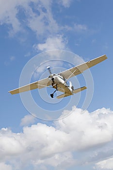 Small airplane in flight