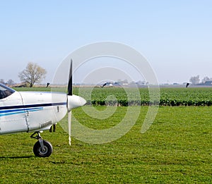 Small airplane front propeller