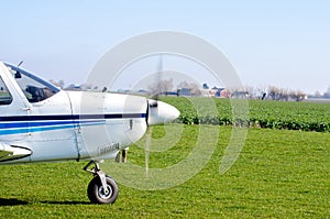 Small airplane front propeller