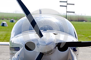 Small airplane front propeller