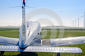 Small airplane on ground