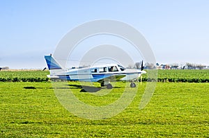 Small airplane on ground
