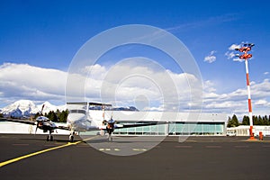 Small airplane on runway