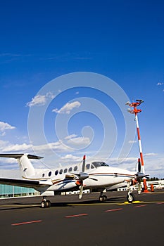 Small airplane on runway