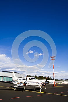 Small airplane on runway