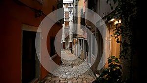 Small alley in Pula Croatia glidecam footage