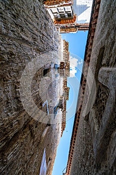 Small alley  in Tashilhunpo Monastery Tibet, China