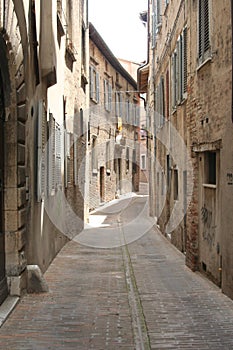 Small alley in Urbino downtown