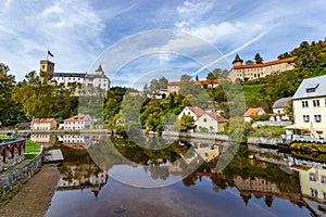 Small ancient town and medieval castle Rozmberk nad Vltavou, Czech Republic