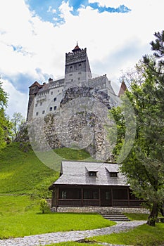 Small annex and the Bran castle on background