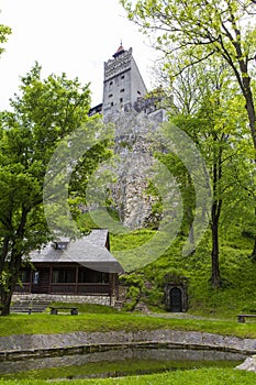 Small annex and the Bran castle on background