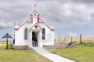 Small Antique Italian Chapel on Orkney Islands in Scotland