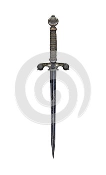 Small antique japan sword on a white background.