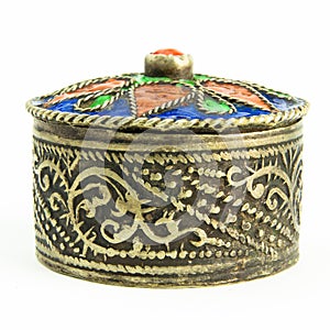 Small antique Tunisian jewel casket