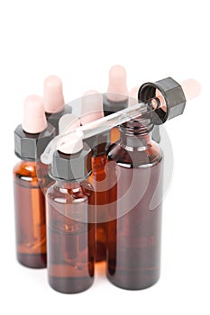 Small apothecary bottles with an eyedropper