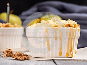 Small apple pies in a cocotte