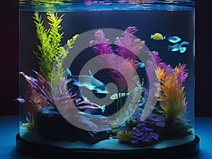Small aquarium with fish in it