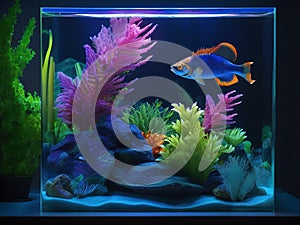 Small aquarium with fish in it