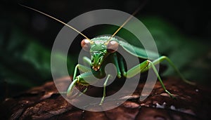 Small arthropod leg on green leaf foreground generated by AI
