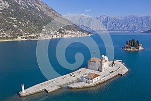 Small artificial Island with church on it