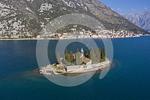 Small artificial Island with church on it