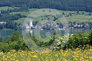 Small Austrian Town by the lake of Wolfgangsee