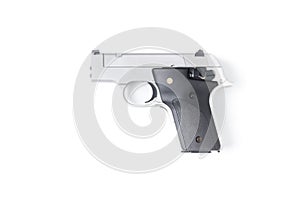 Small automatic gun isolated on white background