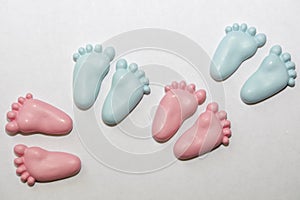 Small Baby Feet Ceramic Decorations