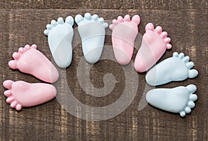 Small Baby Feet Ceramic Decorations